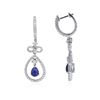 Image 2 : 18KT White Gold 1.15ctw Sapphire and Diamond Earrings
