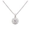 Image 2 : 14KT White Gold 0.94ctw Diamond Pendant With Chain
