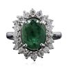 Image 1 : 14KT White Gold 2.73ct Emerald and Diamond Ring