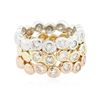 Image 2 : 14KT Three-Tone Gold 1.37ctw Diamond Rings