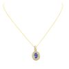 Image 1 : 14KT Yellow Gold 4.19ct Tanzanite and Diamond Pendant with Chain