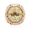 Image 1 : 14KT Rose Gold 4.05ct Citrine, Amethyst and Diamond Ring