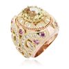 Image 3 : 14KT Rose Gold 4.05ct Citrine, Amethyst and Diamond Ring