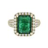 Image 1 : 14KT Two-Tone Gold 3.76ct Emerald and Diamond Ring