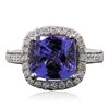Image 1 : 14KT White Gold 4.56ct Tanzanite and Diamond Ring
