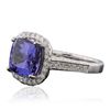 Image 2 : 14KT White Gold 4.56ct Tanzanite and Diamond Ring