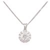 Image 2 : 14KT White Gold 1.02ctw Diamond Pendant With Chain