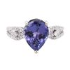 Image 1 : 14KT White Gold 3.88ct Tanzanite and Diamond Ring