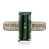 Image 1 : 14KT Yellow Gold 2.45ct Green Tourmaline and Diamond Ring