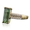 Image 2 : 14KT Yellow Gold 2.45ct Green Tourmaline and Diamond Ring