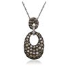 Image 2 : 14KT White Gold 0.16ctw Diamond Pendant With Chain
