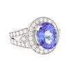 Image 2 : 14KT White Gold 5.94ct Tanzanite and Diamond Ring