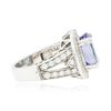Image 3 : 14KT White Gold 5.94ct Tanzanite and Diamond Ring