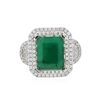 Image 1 : 14KT Two-Tone Gold 5.57ct Emerald and Diamond Ring