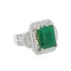 Image 2 : 14KT Two-Tone Gold 5.57ct Emerald and Diamond Ring