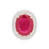 Image 1 : 14KT Two-Tone Gold 14.89ct Ruby and Diamond Ring