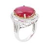Image 3 : 14KT Two-Tone Gold 14.89ct Ruby and Diamond Ring