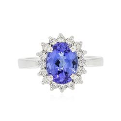 14KT White Gold 2.37ct Tanzanite and Diamond Ring