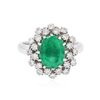Image 1 : 14KT White Gold 3.03ct Emerald and Diamond Ring