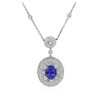 Image 2 : 18KT White Gold 2.85ct Tanzanite and Diamond Pendant With Chain