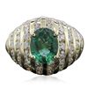 Image 1 : 14KT Yellow Gold 2.03ct Emerald and Diamond Ring