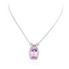 Image 1 : 14KT White Gold 30.32ct Kunzite and Diamond Necklace
