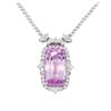 Image 2 : 14KT White Gold 30.32ct Kunzite and Diamond Necklace