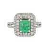 Image 1 : 14KT White Gold 2.30ct Emerald and Diamond Ring