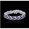 Image 1 : 14KT White Gold 26.52ctw Sapphire and Diamond Bracelet
