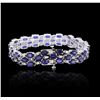Image 2 : 14KT White Gold 26.52ctw Sapphire and Diamond Bracelet