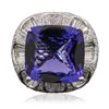 Image 1 : 18KT White Gold GIA Certified 19.06ct Tanzanite and Diamond Ring