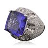 Image 2 : 18KT White Gold GIA Certified 19.06ct Tanzanite and Diamond Ring