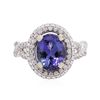 Image 1 : 14KT White Gold 3.21ct Tanzanite and Diamond Ring