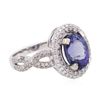 Image 2 : 14KT White Gold 3.21ct Tanzanite and Diamond Ring