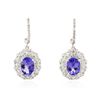 Image 1 : 14KT White Gold 3.40ctw Tanzanite and Diamond Earrings