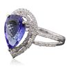 Image 2 : 14KT White Gold 4.44ct Tanzanite and Diamond Ring