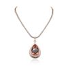 Image 1 : 14KT Rose Gold 57.46ct GIA Certified Morganite and Diamond Pendant With Chain