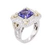 Image 3 : 18KT Two-Tone Gold 3.20ct Tanzanite and Diamond Ring