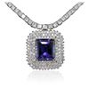 Image 1 : 18KT White Gold 43.74ct Tanzanite and Diamond Necklace