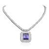 Image 2 : 18KT White Gold 43.74ct Tanzanite and Diamond Necklace