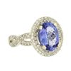 Image 2 : 14KT White Gold 2.81ct Tanzanite and Diamond Ring