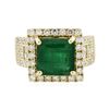 Image 1 : 14KT Yellow Gold 3.82ct Emerald and Diamond Ring