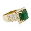 Image 2 : 14KT Yellow Gold 3.82ct Emerald and Diamond Ring
