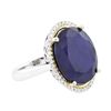 Image 2 : 14KT Two-Tone Gold 13.11ct Sapphire and Diamond Ring