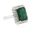Image 2 : 14KT White Gold 7.86ct Emerald and Diamond Ring