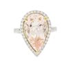 Image 1 : 14KT Two-Tone Gold 8.86ct Morganite and Diamond Ring