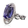 Image 2 : 18KT White Gold GIA Certified 20.09ct Tanzanite and Diamond Ring