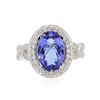 Image 1 : 18KT White Gold 2.79ct Tanzanite and Diamond Ring