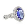 Image 2 : 18KT White Gold 2.79ct Tanzanite and Diamond Ring