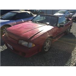 89 Ford Mustang 2 Dr  Convertible - T - DRIVE CLUTCH